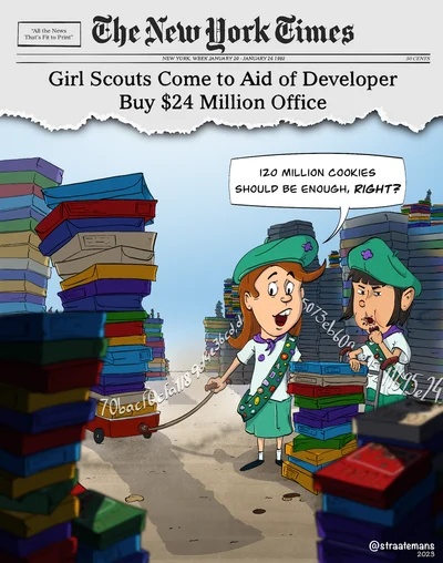 Girl scouts come to aid of developer Buy $24 million office
