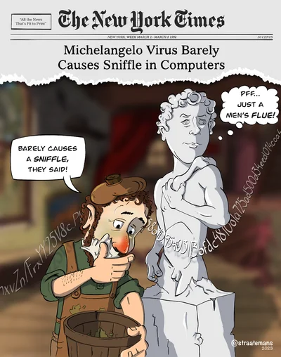 Michelangelo virus barely causes sniffle in computers
