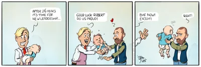 Robert takes over Babysitter